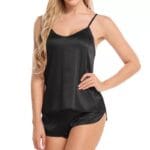 Black Sexy Pajama Set with Sling Top & Cami Shorts In Pakistan