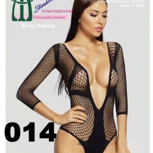 Round Neck Full and Half Body Fish Net Black Red Body Stockings For Women