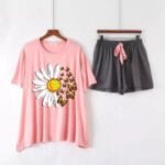 Trendy Pink & Grey Cotton Nighty for Women In Pakistan