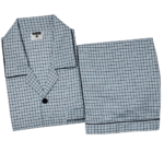 Sky Blue Stylish Checkered Night Suit