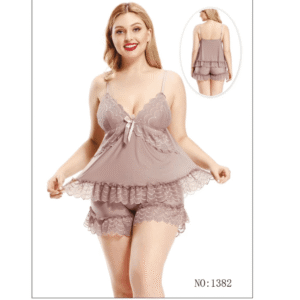 2 Pcs Nighty Net Body With Short Sleepwear For Women In Pakistan