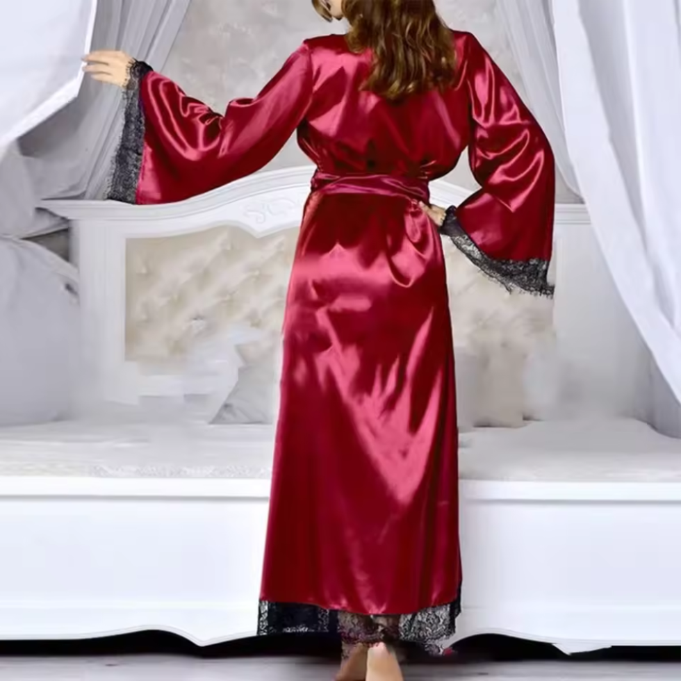 Maroon gown back side for full size gown