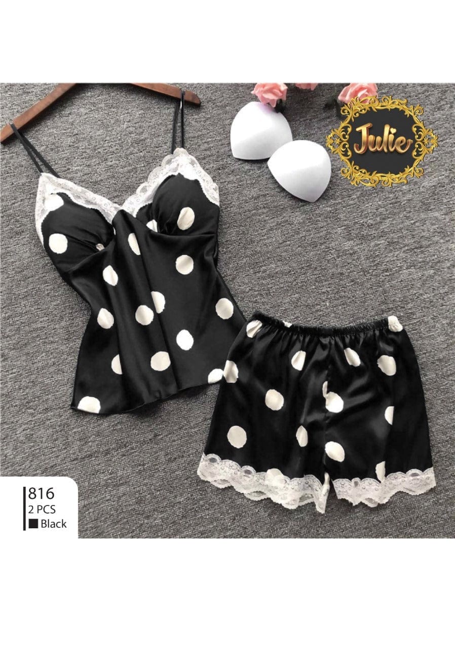 2 PC Polka Dot Nightwear Modern Style for Comfort - Image 2