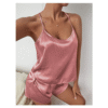 Pink Silk Lace Cami Short Set - Sleepwear for Girls in Pakistan