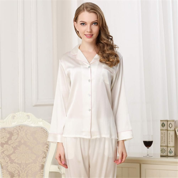 White silk suit for ladies and women