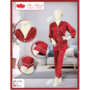 Maroon Silk Night Suit In Pakistan