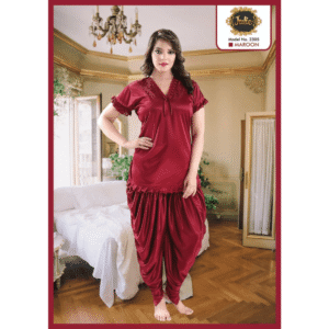 2 Pc Patiala Women Comfortable Silk Night Wear Suit In Pakistan