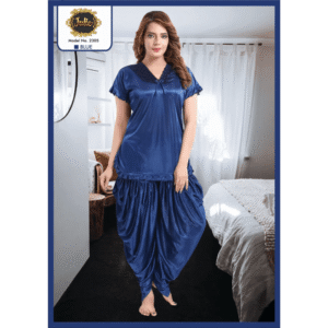 2 Pc Patiala Women Comfortable Silk Night Wear Suit