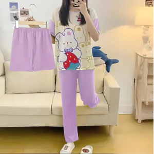 3 Pcs printed pj suit for women