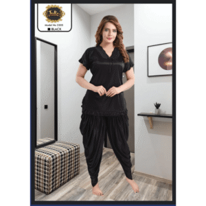 2 Pc Patiala Women Comfortable Silk Night Wear Suit