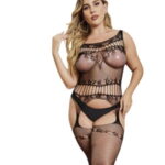 Small Net Transparent Panty Style Full Body Black Stocking For Women