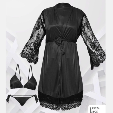 3 Pcs Nighty Short Gown