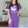 2 pcs Purple Butterfly Printed PJ Suit