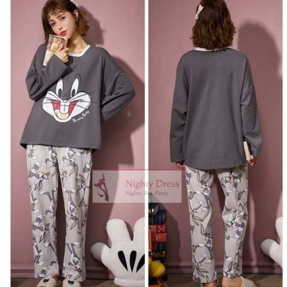 Gray Rabbet Pj suit for women