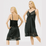 1-pcs Black V-Neck Gown Night Dress For Women In Pakistan