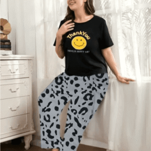 Black Thankyou Women Printed PJ Suit