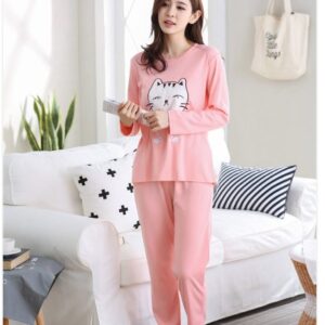 Pink Happy Cat Night Suit
