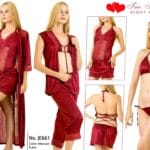 Bridal 6-Piece Stylish Nighty Set - Bridal Nightwear For Ladies In Pakistan