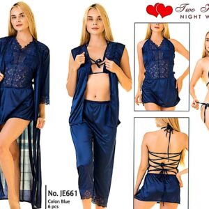 Bridal 6-Piece Stylish Nighty Set - Bridal Stylish Nightwear In Pakistan