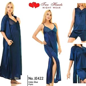 Black Bridal Nighty 4-Piece Set In Pakistan