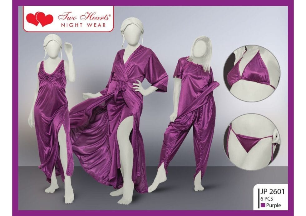 6 Pieces Bridal Gown Set - Luxury Wedding Nightwear for Brides In Pakistan