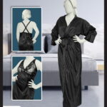 Black 2 Piece Lengrie & Gown Set For Women