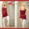 2-Pcs Maroon & White Women's Cami Shirt and Trousers In Pakistan