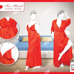 Maroon-2 Piece Silk Nightwear and Lingerie Sets for Women and Girls