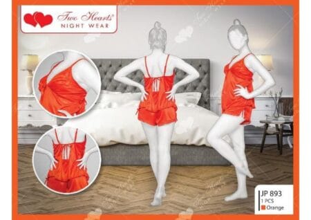 Silk Cami Set with Matching Shorts For Women-Red