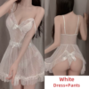 White Transparent Lace Lingerie Dress with Panty in pakistan by nightydress.com
