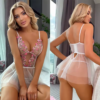 Sexy Floral Embroidery Night Dress - Babydoll Bra Panty Set in pakistan by nightydress.com
