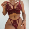 Maroon Lace Bra Panty Set for Women in pakistan by nightydress.com