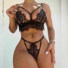 Women's Sexy 2-Piece Black Lingerie Set – Sheer Bra & Panty in pakistan by nightydress.com