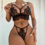 Women's Sexy 2-Piece Black Lingerie Set – Sheer Bra & Panty in pakistan by nightydress.com