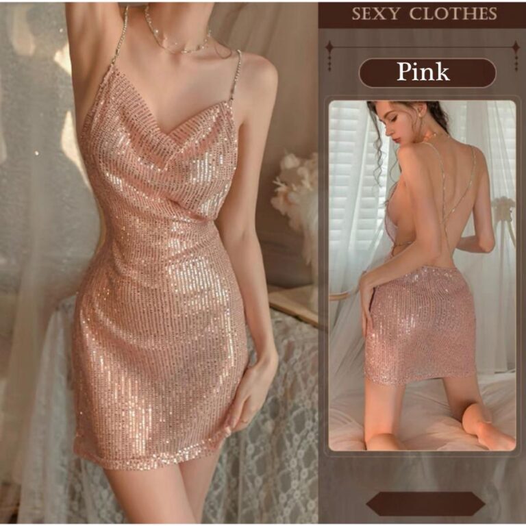 Babydoll Sequin Backless Mini Dress in pakistan by nightydress.com