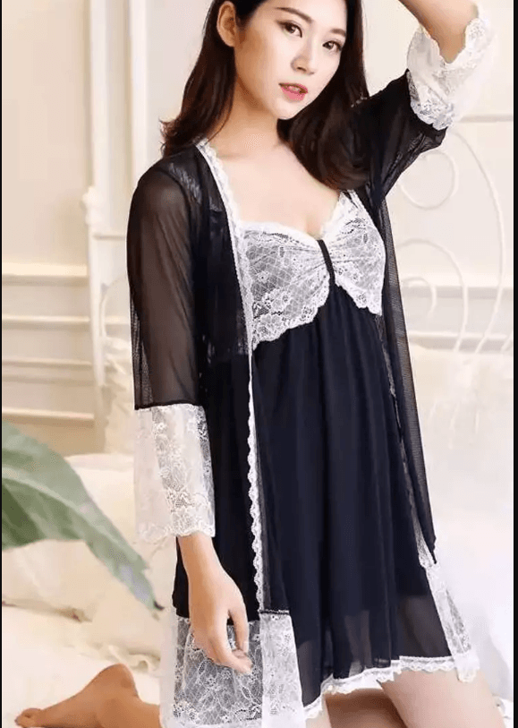 Luxury Black Mesh Nighty – Women’s Sleep Dress In Pakistan