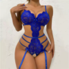 Sexy Royal Blue Lace Lingerie Set – Strappy Bodysuit for Women in pakistan by nightydress.com