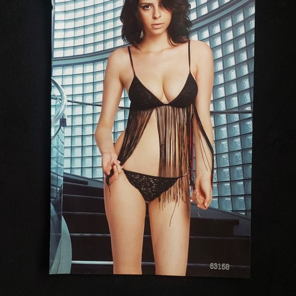 Sexy Black Fringe Lingerie Set for Women- 2 Piece Night Dress in pakistan by nightydress.com