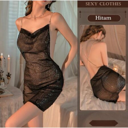 Black Sequin Backless Mini Dress – Sexy Spaghetti Strap in pakistan by nightydress.com