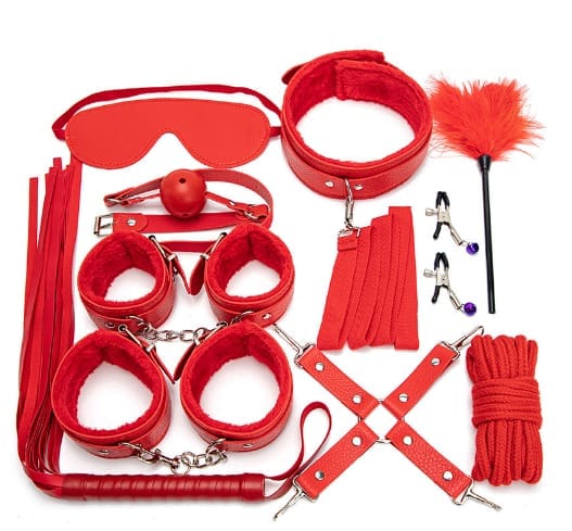 11-Piece Red Bondage Set for Couples In Pakistan