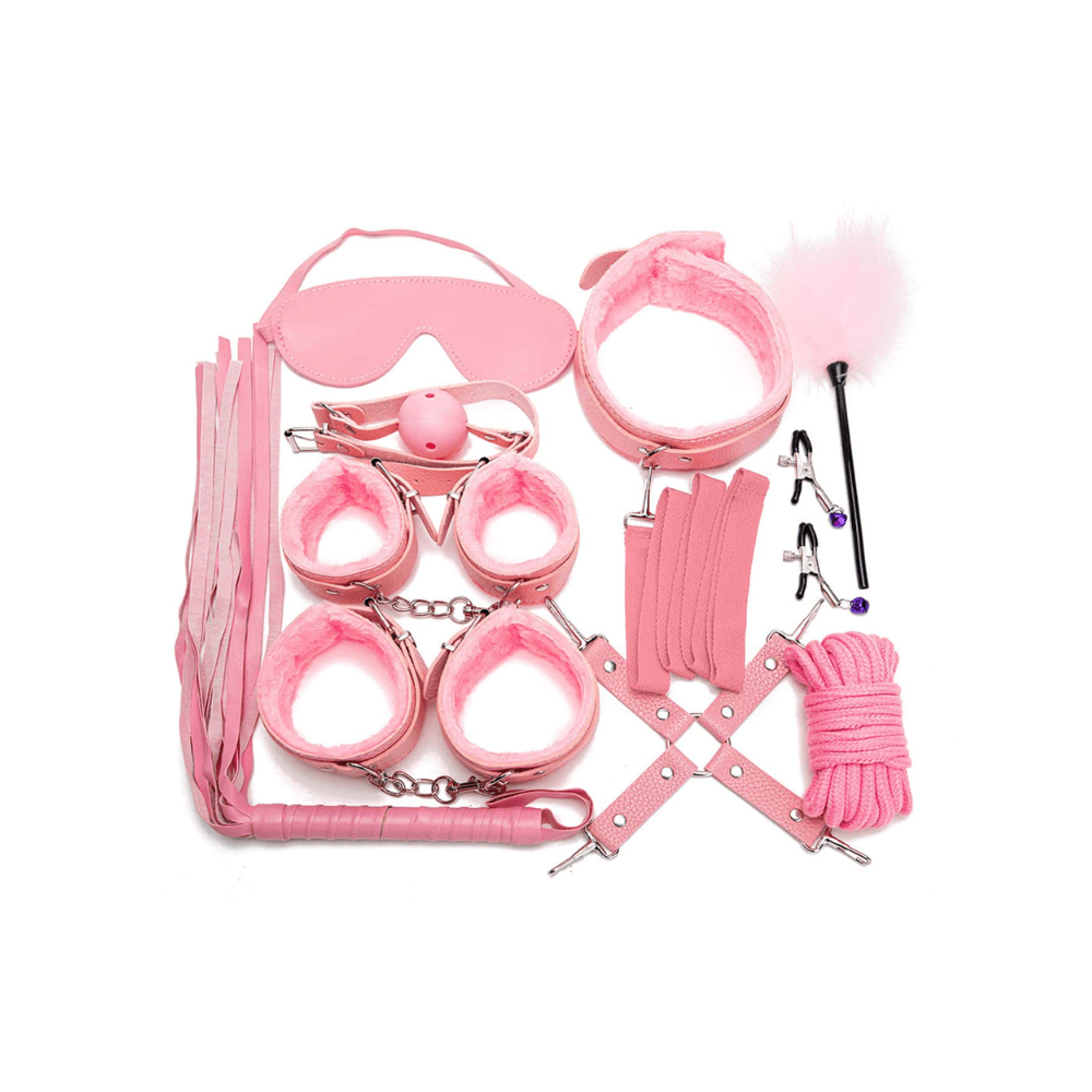 10-Piece Pink Bondage Set for Couples BDSM Kit in Pakistan