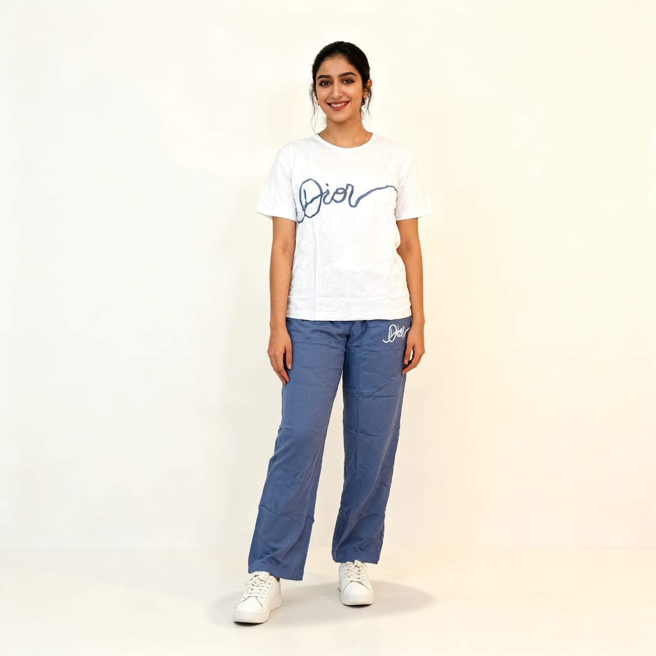 Stylish Dior Printed T-Shirt and Trouser Set for Women In Pakistan