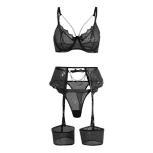 Tight Lace Bra & Panty Set - Steel Ring Lace Underwear Set