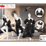 6 Pcs Black Premium Set for Women - Lingerie Robe & Pajamas In Pakistan