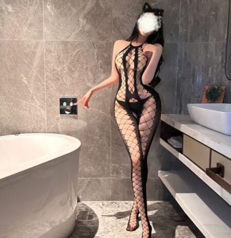 Sexy Black Fishnet Bodystocking – Stretch Mesh Nightwear In Pakistan
