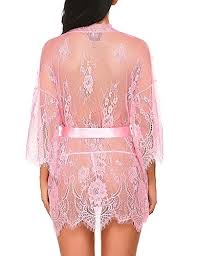 Pink Lace Babydoll Nightgown for Women – Premium Sheer Lingerie