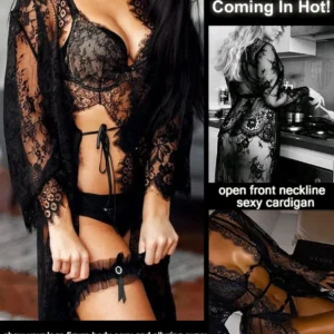 Elegant Black Lace Babydoll Nightgown for Women – Premium Sheer Lingerie