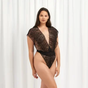 Sexy Black Lace Bodysuit Nightwear