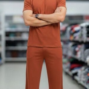 Matching Rust Brown Loungewear Set for Couples