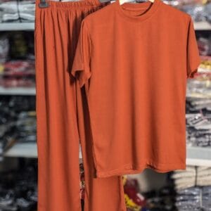Matching Rust Brown Loungewear Set for Couples